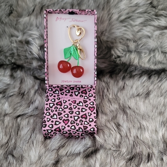 Betsey Johnson Red Cherry Keychain with Gold and Green Accents - Picture 6 of 7